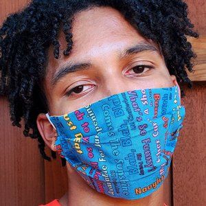 Blah, Blah, Handmade Cotton Face Mask,Reuse/Wash